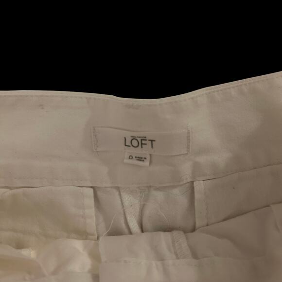 LOFT White Riviera Scalloped Hem Cotton Shorts Womens Size 6 Summer Preppy - Picture 2 of 12